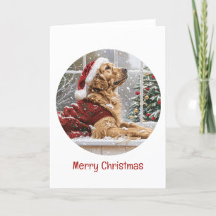 Frohe Weihnachten Golden Retriever Santa Dog