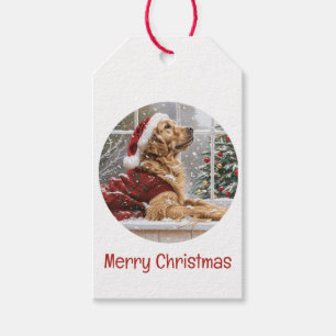 Frohe Weihnachten Golden Retriever Santa Dog Geschenkanhänger