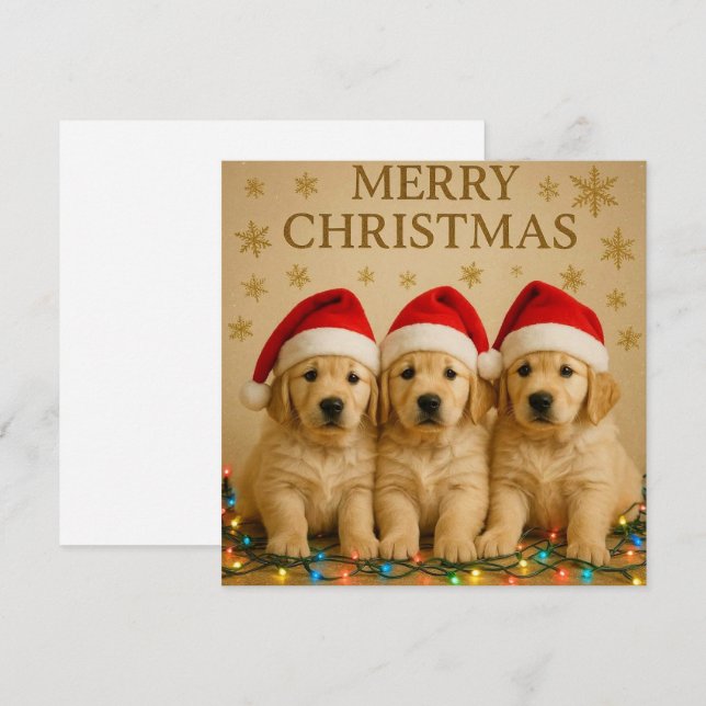 Frohe Weihnachten Golden Retriever Weihnachtskarte (Vorne/Hinten)