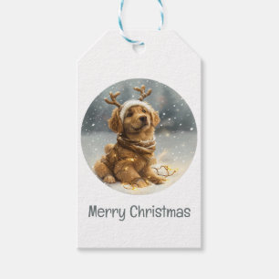 Frohe Weihnachten Golden Retriever Welpe Geschenkanhänger
