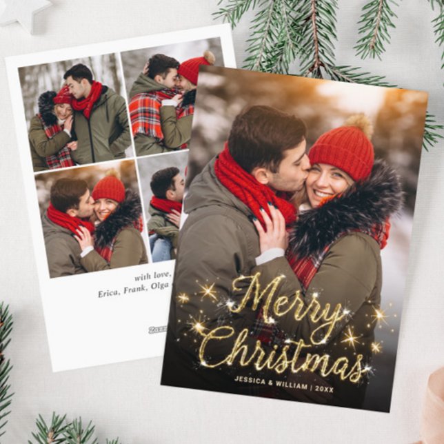 Frohe Weihnachten Golden Sparkle 5 FOTO Gruß (Von Creator hochgeladen)