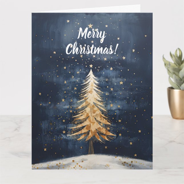 Frohe Weihnachten Golden Tree Karte (Kleine Pflanze)