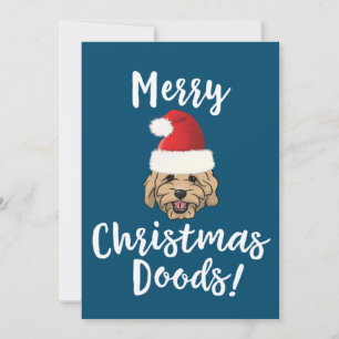 Frohe Weihnachten Goldendoodle Funny Golden Doodle Einladung