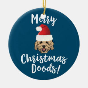 Frohe Weihnachten Goldendoodle Funny Golden Doodle Keramik Ornament