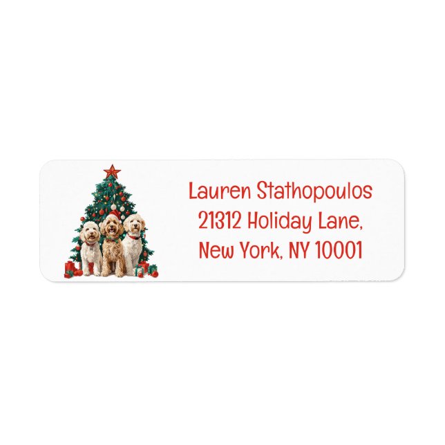Frohe Weihnachten Goldendoodle Hunde (Vorne)