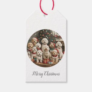 Frohe Weihnachten Goldendoodle Welpen Hunde Geschenkanhänger
