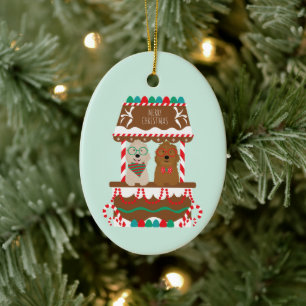 Frohe Weihnachten Goldendoodles Holiday Stand Hund Keramik Ornament
