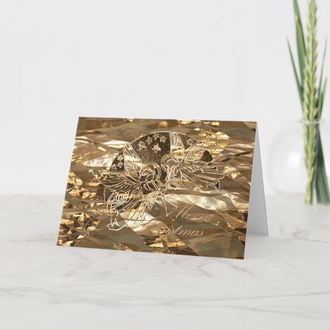 Frohe Weihnachten Goldene Engel spielen Trumpet Ch (Vorderseite)