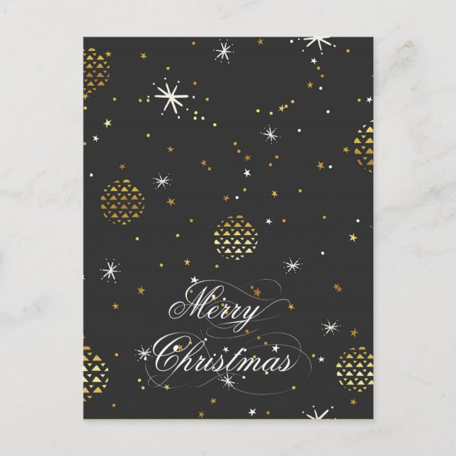 Frohe Weihnachten - Goldene Laternen und weiße Ste (Vorderseite)