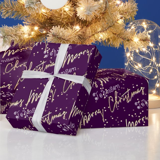 Frohe Weihnachten Goldene Schrift aus dem Namen Li Geschenkpapier (Feiertage)
