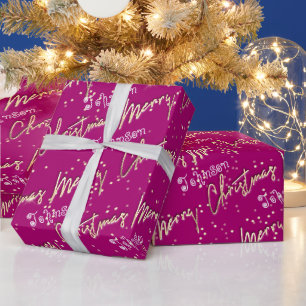 Frohe Weihnachten Goldene Schrift aus dem Namen Pi Geschenkpapier