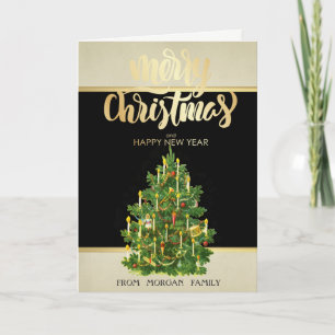 Frohe Weihnachten, Goldene Sterne Vintage Weihnach Feiertagskarte