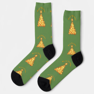 Frohe Weihnachten Goldener Baum Thunder_Cove Socken
