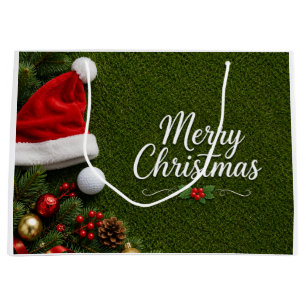 Frohe Weihnachten Golf auf Putting Green Holiday Große Geschenktüte