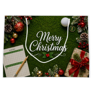 Frohe Weihnachten Golf auf Putting Green Holiday Große Geschenktüte