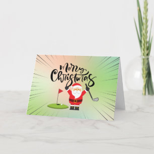 Frohe Weihnachten Golf spielen mit Santa Golfer  Karte