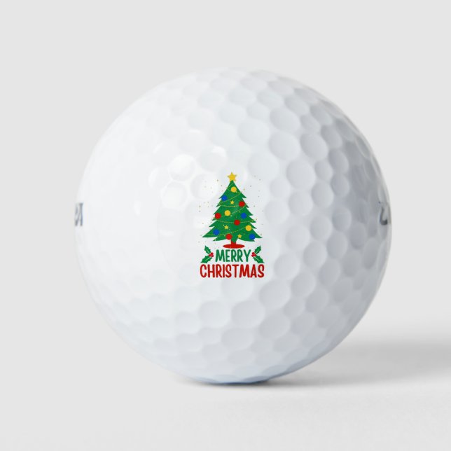 Frohe Weihnachten Golfball (Vorderseite)