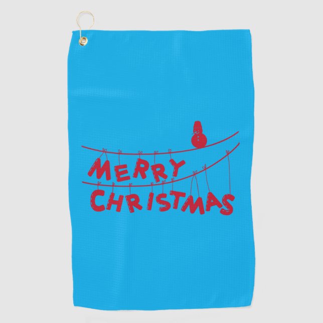 Frohe Weihnachten Golfhandtuch (Vorderseite)