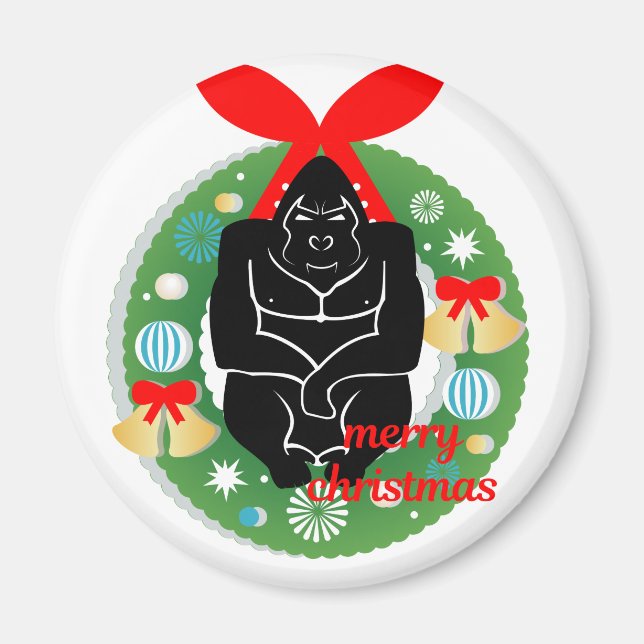 frohe weihnachten gorilla magnet (Vorne)