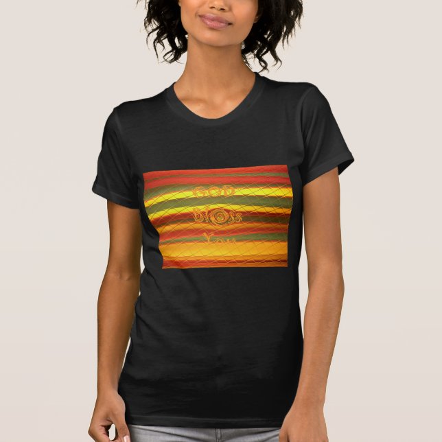 Frohe Weihnachten Gott segne Sie Farben Design T-Shirt (Vorderseite)