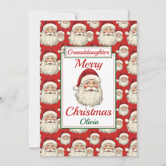 Frohe Weihnachten Grandtochter Santa Flat (Vorderseite)