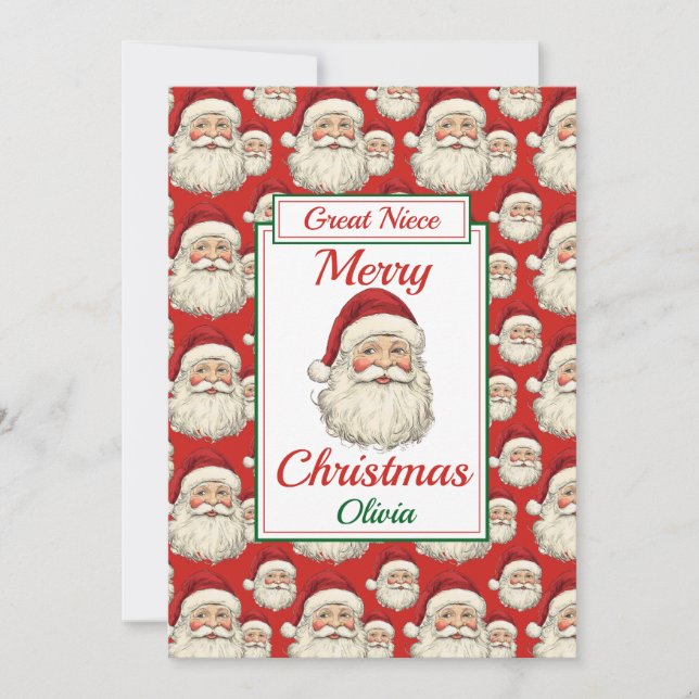Frohe Weihnachten Great Niece Santa Flat (Vorderseite)