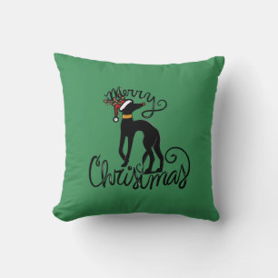 Frohe Weihnachten Greyhound Reindeer Kissen