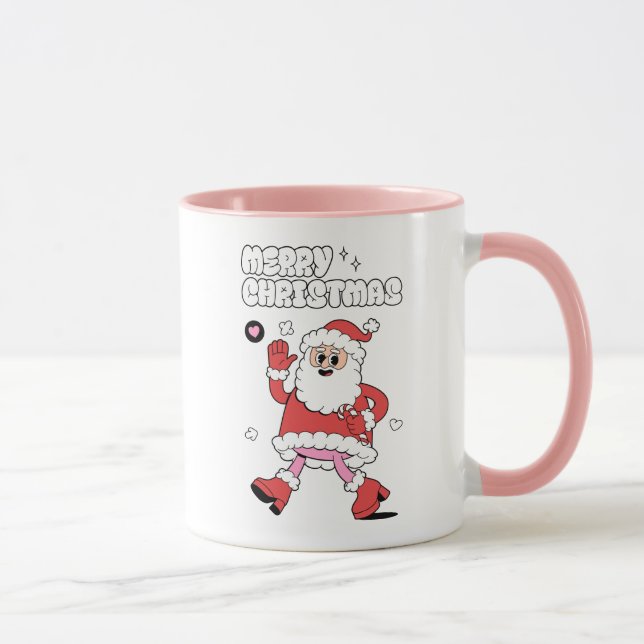 Frohe Weihnachten - Groovy Santa Strut Tasse (Rechts)