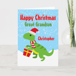 Frohe Weihnachten Groß Grandson Dinosaur T Rex Karte