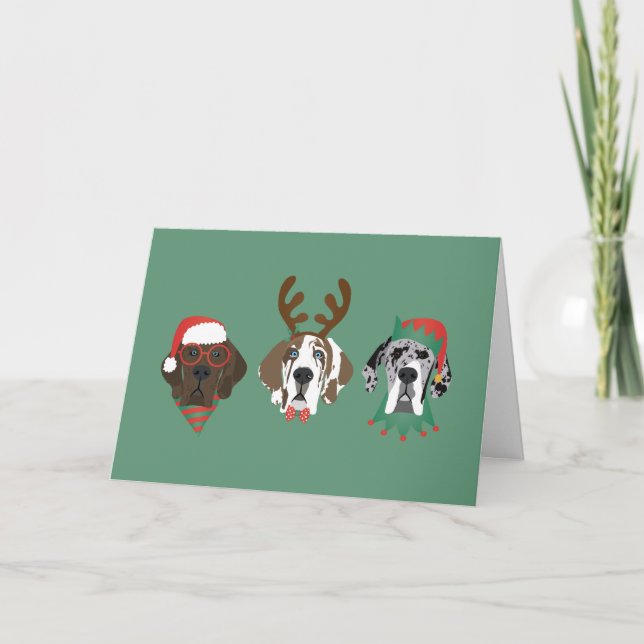 Frohe Weihnachten Große Dane Hunde (Vorderseite)