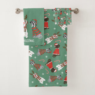 Frohe Weihnachten Große Dane Hunde Badhandtuch Set
