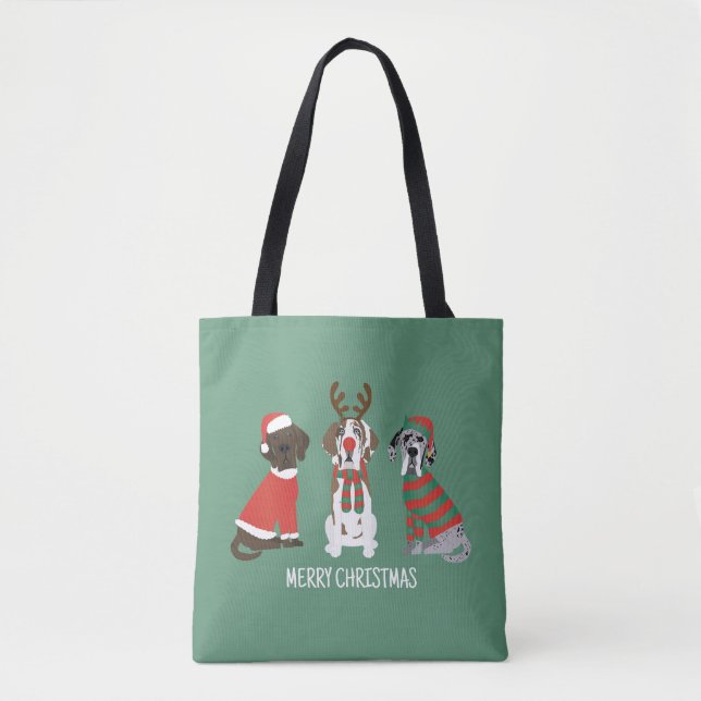 Frohe Weihnachten Große Dane Hunde Tasche (Vorderseite)