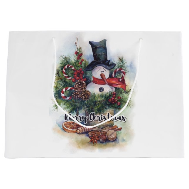 Frohe Weihnachten Große Geschenktüte (Vorderseite)
