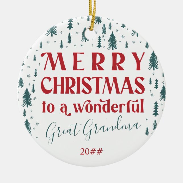 Frohe Weihnachten Große Oma Weihnachtsbaum Foto Keramik Ornament (Vorne)