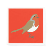 Frohe Weihnachten Große Red Robin Napkins Serviett