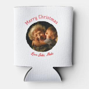 Frohe Weihnachten Großmutter Tochter Foto Kreis Dosenkühler