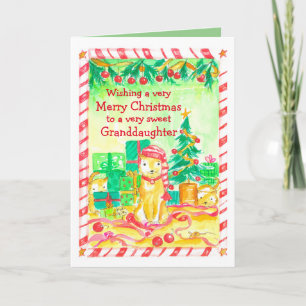Frohe Weihnachten Großtochter Cats Kittens Karte
