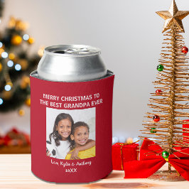 Frohe Weihnachten Großvater Rotes Foto Dosenkühler