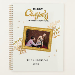 Frohe Weihnachten Grün Gold Arch Gift Foto Planer