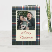 Frohe Weihnachten Grün & navy kariert Foto Feierta