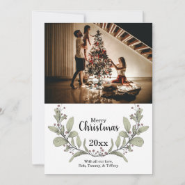 Frohe Weihnachten Grün Pink Mistletoe Wreath Foto