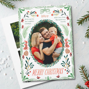 Frohe Weihnachten Grün Rote Kokette 3 Foto