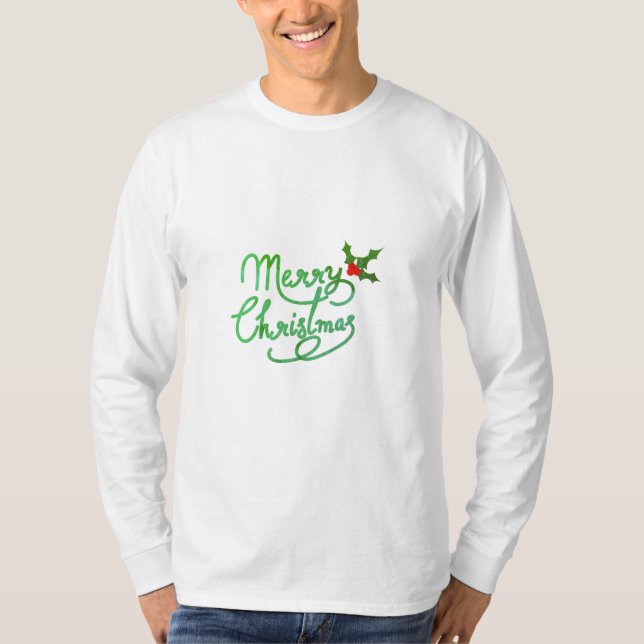 Frohe Weihnachten grün! T-Shirt (Vorderseite)