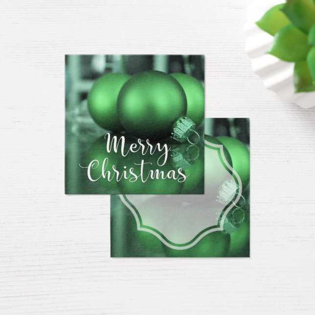 Frohe Weihnachten Grün Toned Ornaments Geschenkmar (Schreibtisch)