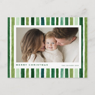 Frohe Weihnachten Grüne Aquarellstreifen