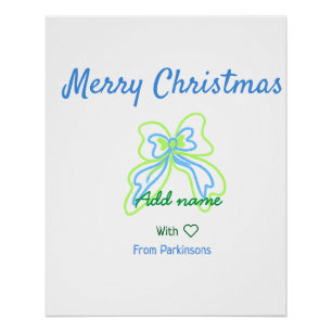 Frohe Weihnachten grüne blaue Bogen fügen Familien Poster