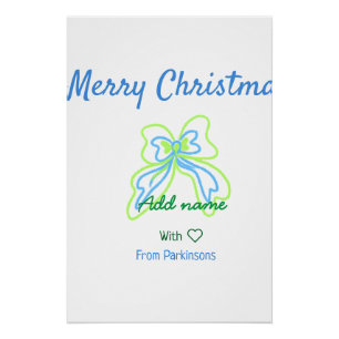 Frohe Weihnachten grüne blaue Bogen fügen Familien Poster