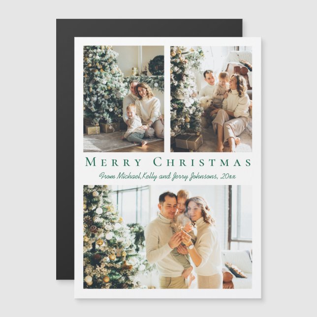 Frohe Weihnachten grüne Drehbuch 3 Foto Magnet (Vorne/Hinten)