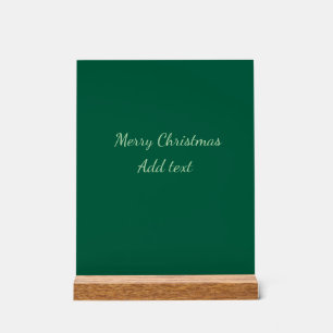 Frohe Weihnachten grüne einfache Solo-Hintergrund- Acrylschild