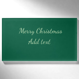 Frohe Weihnachten grüne einfache Solo-Hintergrund- Namenschild